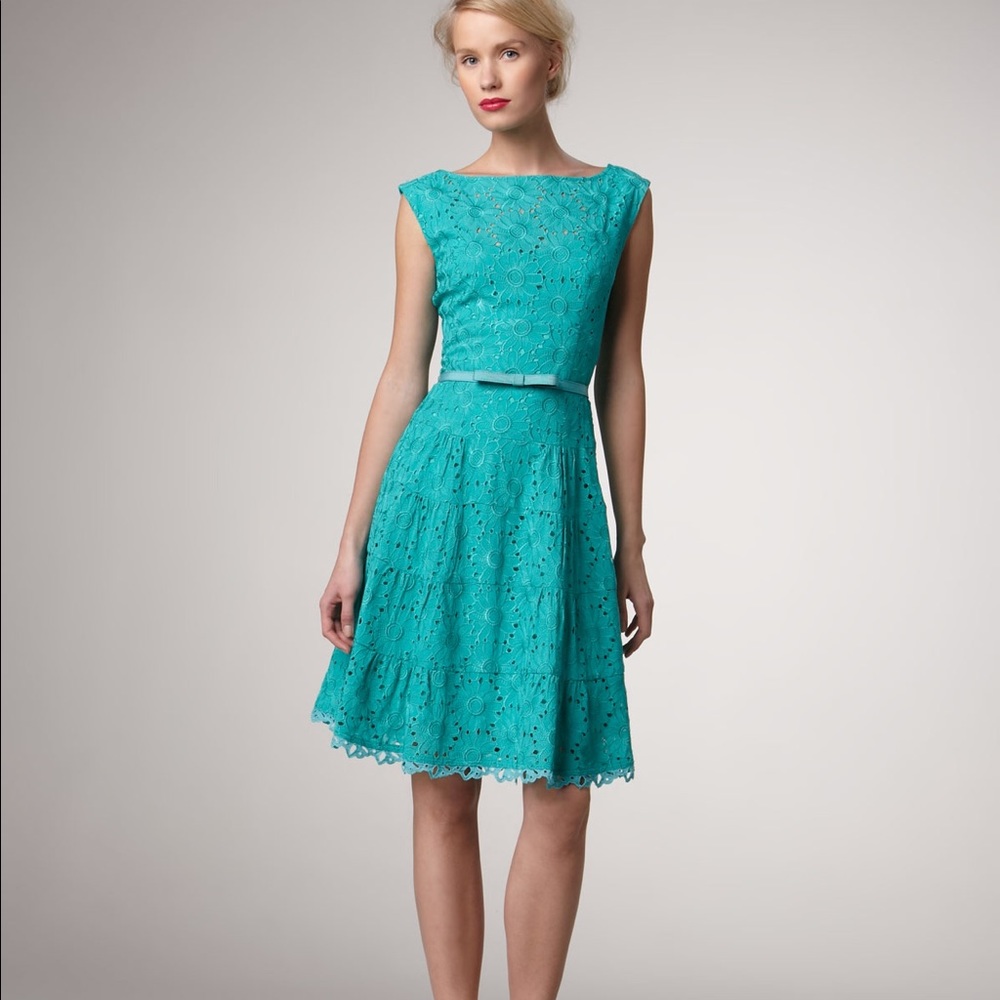 Nanette Lepore “Balloon” Cap Sleeve Eyelet Lace Dress